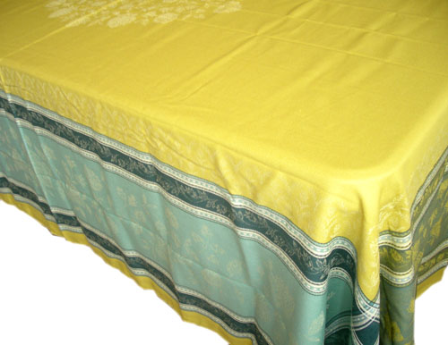 Jacquard tablecloth Teflon (Ramatuelle. yellow green/blue) - Click Image to Close
